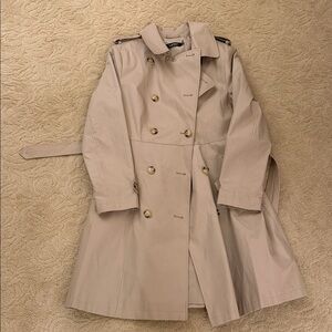 Burberry Light Tan Double-Breasted Trench Coat